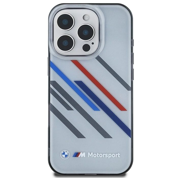 BMW BMHCP16L23HTRAG Apple iPhone 16 Pro hardcase Motorsport IML Random Stripes grey