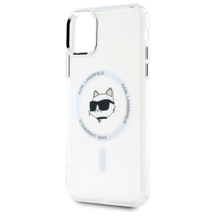 Karl Lagerfeld KLHMN61HLSCHH Apple iPhone 11 / XR hardcase IML Metal Choupette Head MagSafe white
