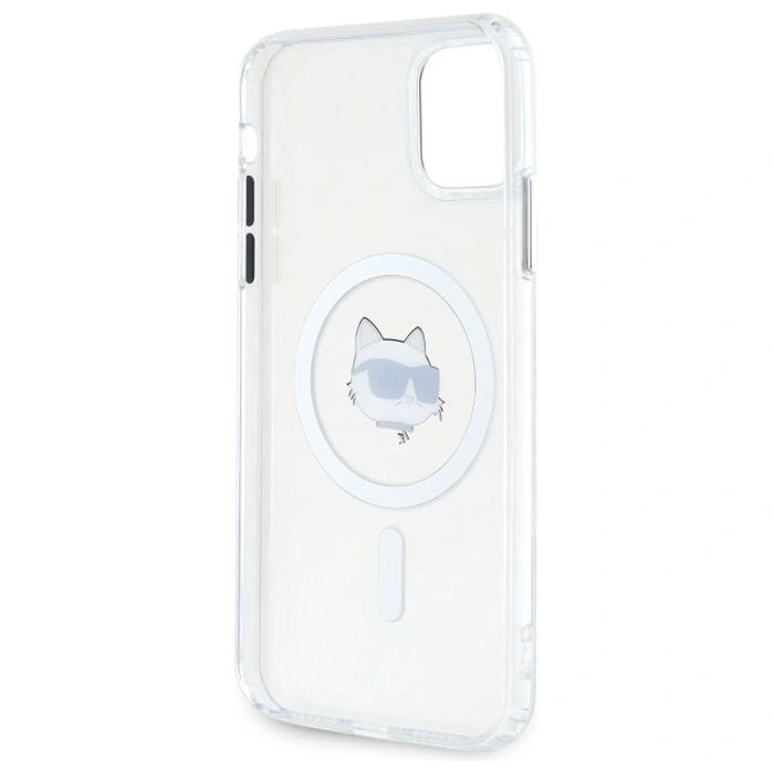 Karl Lagerfeld KLHMN61HLSCHH Apple iPhone 11 / XR hardcase IML Metal Choupette Head MagSafe white