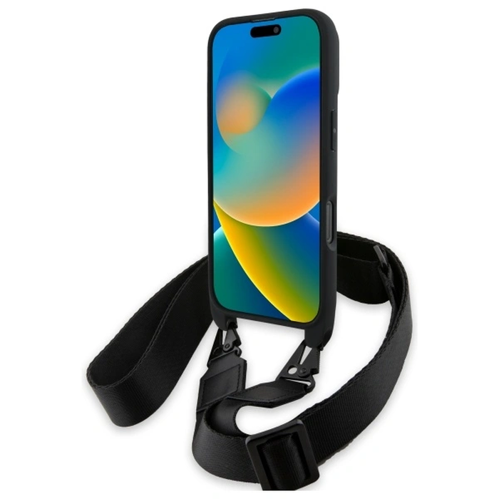BMW BMHCP16L23PSVTK Apple iPhone 16 Pro hardcase M Edition Carbon Tricolor Lines & Strap black