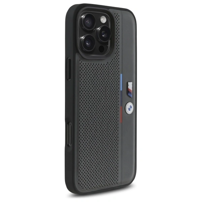 BMW BMHCP16L23PUPVA Apple iPhone 16 Pro hardcase M Perforated Tricolor Detail Line anthracite