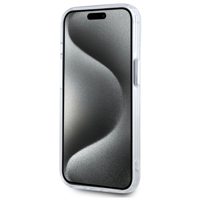 Karl Lagerfeld KLHMP15SHLSCHH Apple iPhone 15 hardcase IML Metal Choupette Head MagSafe white