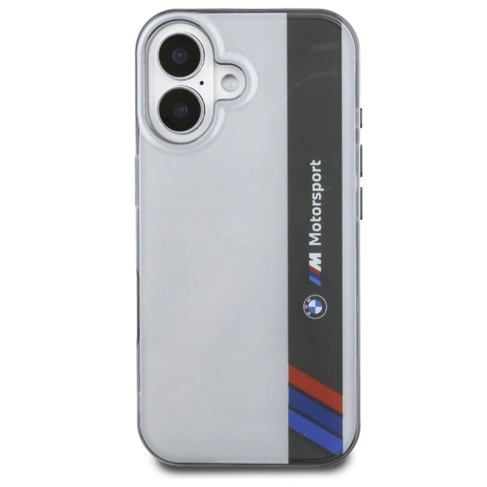 BMW BMHCP16M23HTFEG Apple iPhone 16 Plus hardcase Motorsport IML Vertical Stripe grey
