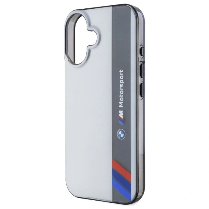 BMW BMHCP16M23HTFEG Apple iPhone 16 Plus hardcase Motorsport IML Vertical Stripe grey