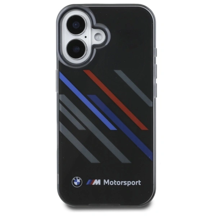 BMW BMHCP16M23HTRAK Apple iPhone 16 Plus hardcase Motorsport IML Random Stripes black