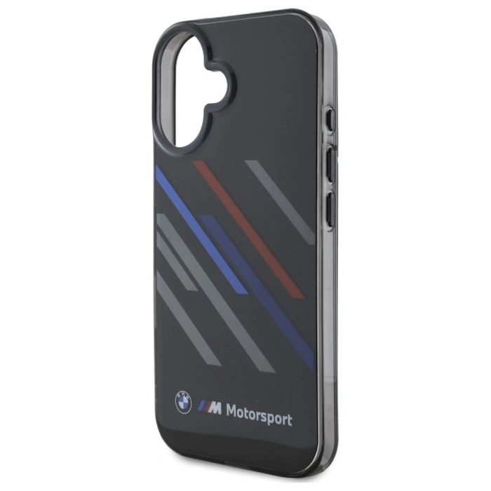 BMW BMHCP16M23HTRAK Apple iPhone 16 Plus hardcase Motorsport IML Random Stripes black