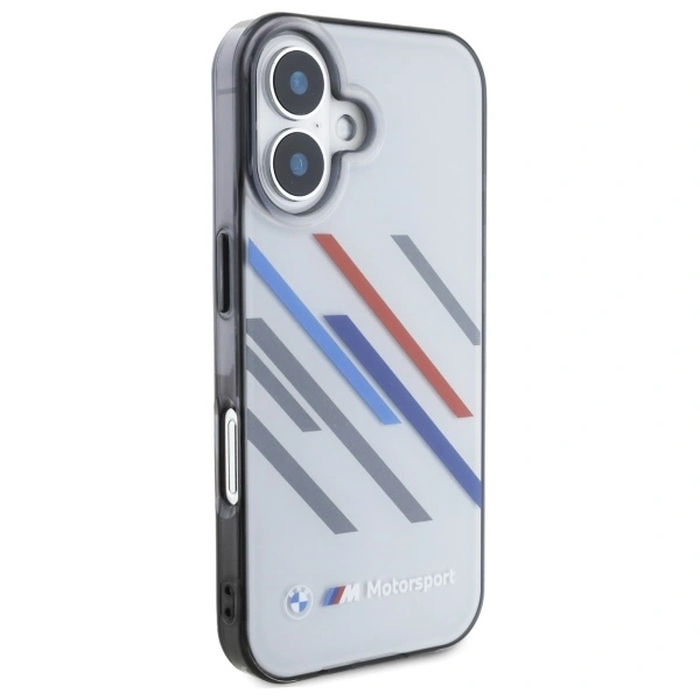 BMW BMHCP16S23HTRAG Apple iPhone 16 hardcase Motorsport IML Random Stripes grey