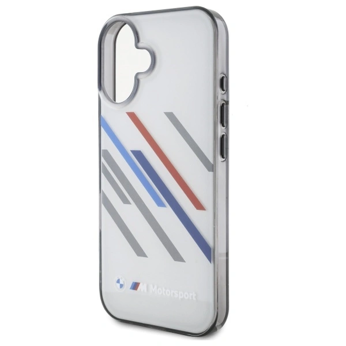 BMW BMHCP16S23HTRAG Apple iPhone 16 hardcase Motorsport IML Random Stripes grey