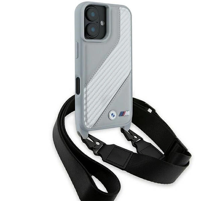 BMW BMHCP16S23PSCCG Apple iPhone 16 hardcase M Edition Carbon Stripe & Strap grey