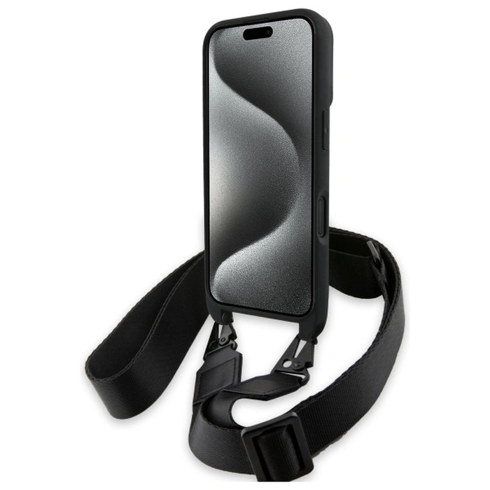 BMW BMHCP16S23PSCCK Apple iPhone 16 hardcase M Edition Carbon Stripe & Strap black