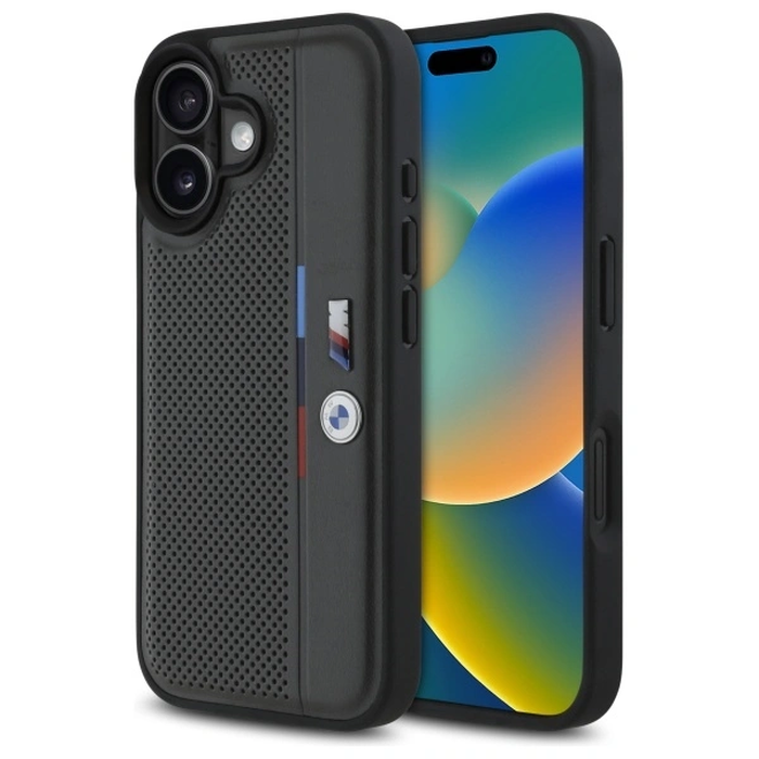 BMW BMHCP16S23PUPVA Apple iPhone 16 hardcase M Perforated Tricolor Detail Line anthracite
