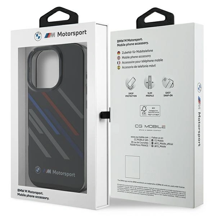 BMW BMHCP16X23HTRAK Apple iPhone 16 Pro Max hardcase Motorsport IML Random Stripes black