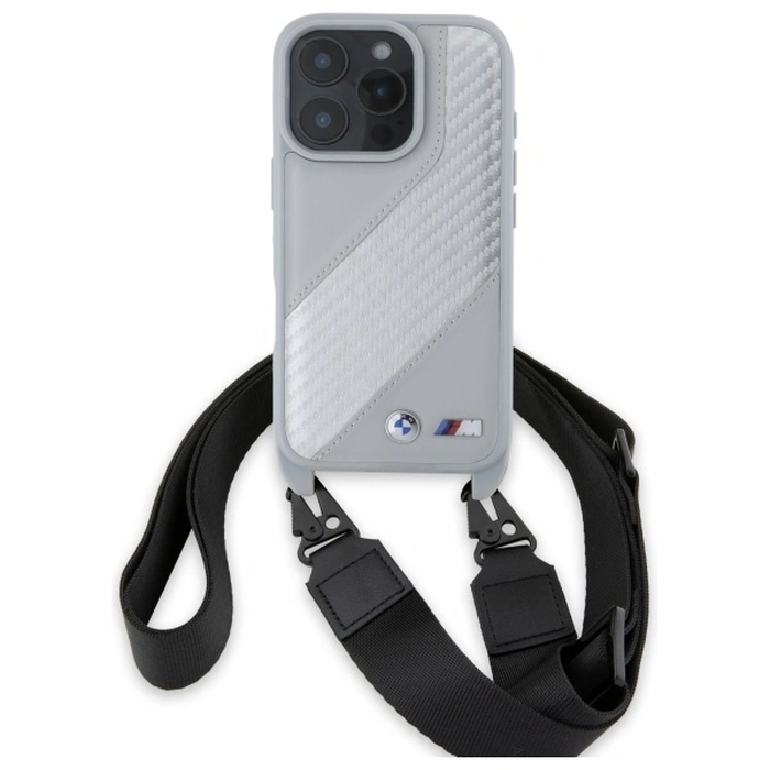 BMW BMHCP16X23PSCCG Apple iPhone 16 Pro Max hardcase M Edition Carbon Stripe & Strap grey