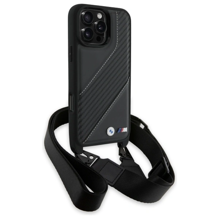 BMW BMHCP16X23PSCCK Apple iPhone 16 Pro Max hardcase M Edition Carbon Stripe & Strap black