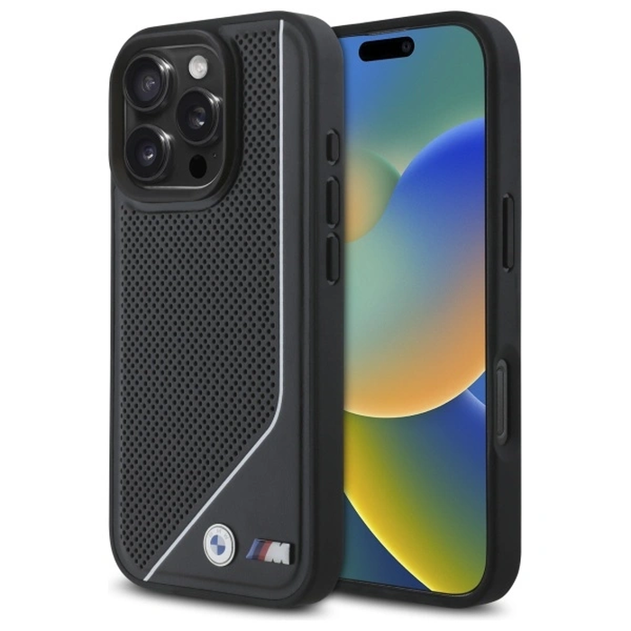 BMW BMHMP16L23PUCPK Apple iPhone 16 Pro hardcase M Perforated Twisted Line MagSafe black