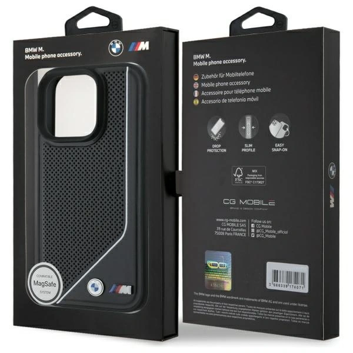BMW BMHMP16L23PUCPK Apple iPhone 16 Pro hardcase M Perforated Twisted Line MagSafe black
