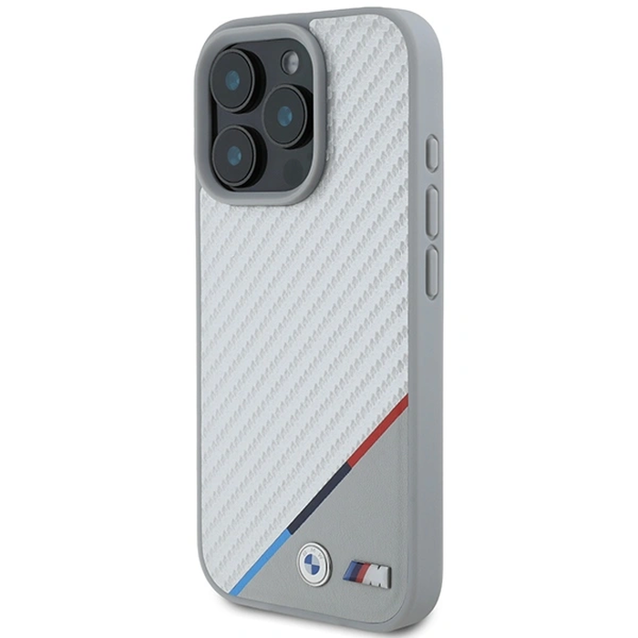 BMW BMHMP16L23PUDTS Apple iPhone 16 Pro hardcase M Carbon Tricolor Line MagSafe grey
