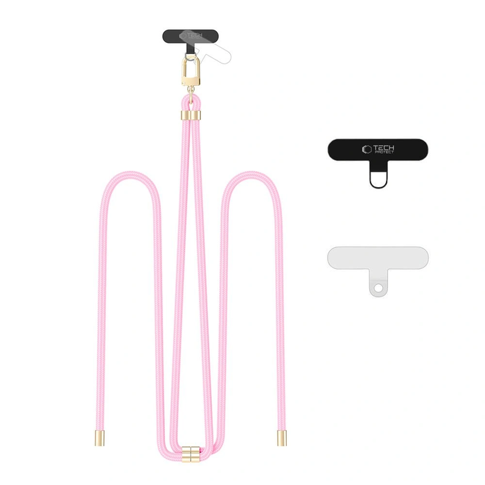 Tech-Protect C7S Rope Crossbody Strap Baby Pink/gold