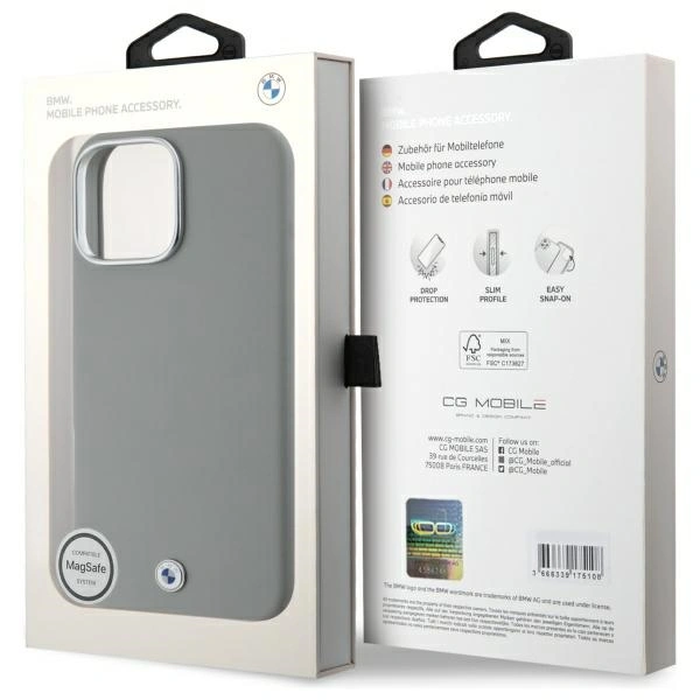 BMW BMHMP16X23PUFWG Apple iPhone 16 Pro Max hardcase Sign Full Wrapped Metal MagSafe grey