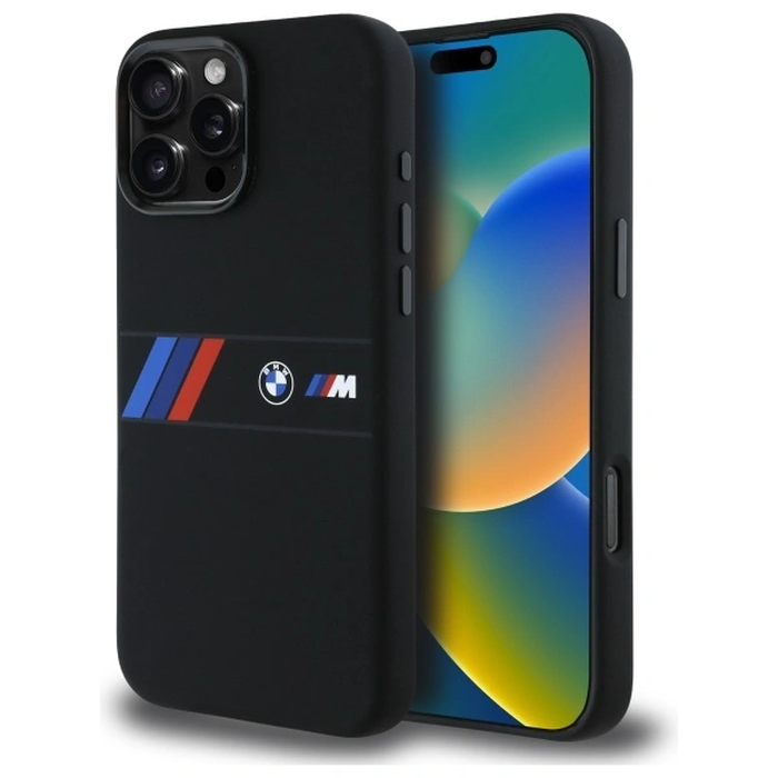 BMW BMHMP16X23SAXK Apple iPhone 16 Pro Max hardcase Silicone Middle Stripe MagSafe black