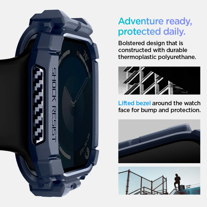 Spigen Rugged Armor Apple Watch 10 / 11 46mm Navy Blue