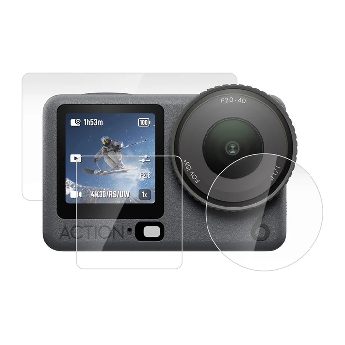 Puluz Tempered Glass Σετ Προστασίας Οθόνης για DJI Osmo Action 6 (3 τεμ.)