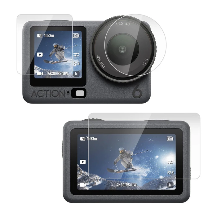 Puluz Tempered Glass Σετ Προστασίας Οθόνης για DJI Osmo Action 6 (3 τεμ.)