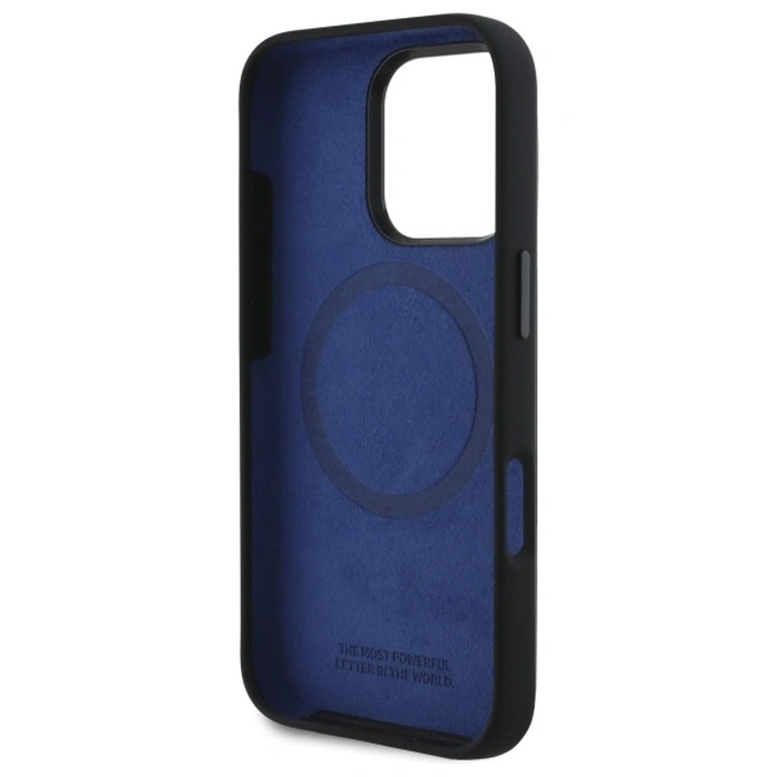 BMW BMHMP16X23SHEB Apple iPhone 16 Pro Max hardcase Silicone Hexagon Blue Line MagSafe black