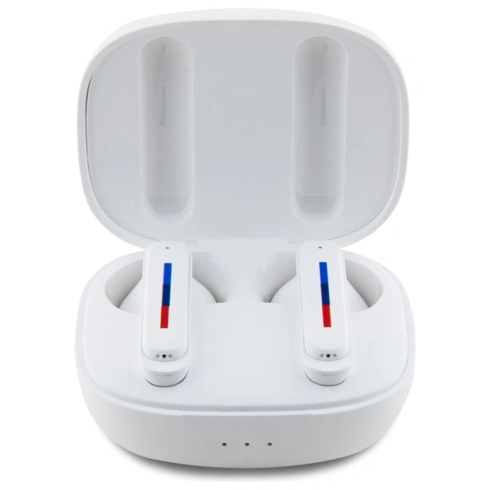 BMW BMBEMIATP20LOH 5.3 Bluetooth wireless in-ear headphones TWS + docking station Printed Logos white