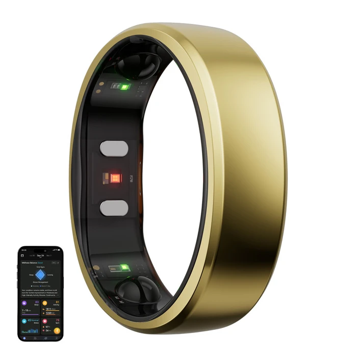 RingConn Gen 2 Smart Ring 17.4mm with Heart Rate Monitor - Gold