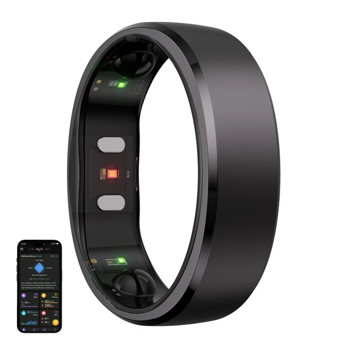 RingConn Gen 2 Smart Ring 19.9mm with Heart Rate Monitor (Black)