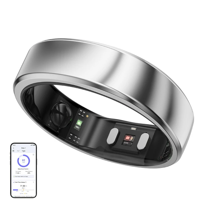 RingConn Gen 2 Air Smart Ring 21.5mm (Galaxy Silver) with Heart Rate Monitor