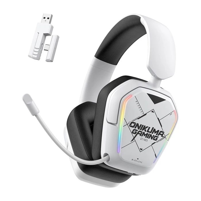 Onikuma Ακουστικά Gaming Over Ear με Bluetooth Λευκό (GT883)