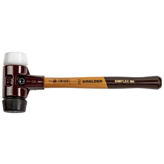Halder SIMPLEX soft-face mallet, 50 mm head, replaceable rubber/TPE & plastic inserts — SKU 564111, EAN 4030618300700, MPN 3027050
