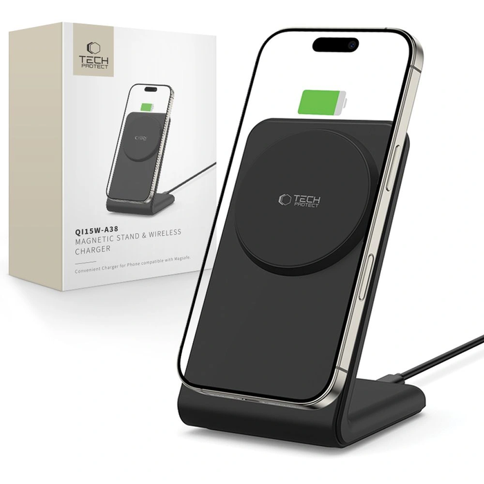 Tech-Protect QI15W-A38 Magnetic MagSafe Wireless Charger Black