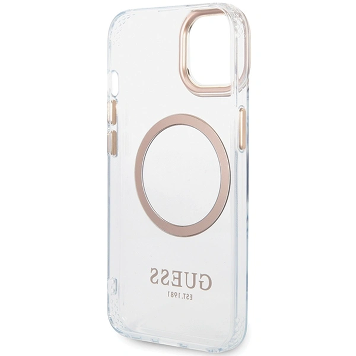 Guess GUHMP15MHTRMD Apple iPhone 15 Plus / 14 Plus hardcase Metal Outline Magsafe gold