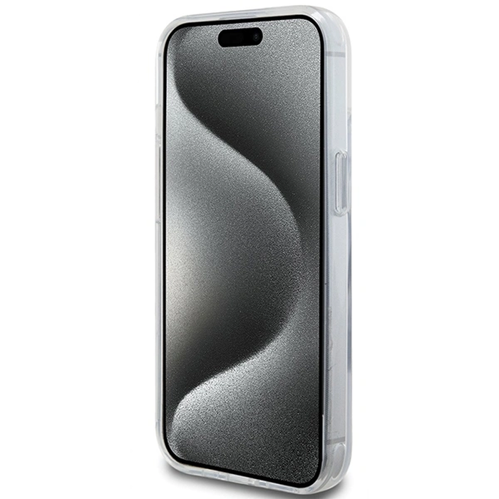 Karl Lagerfeld KLHMP15SHMRSKCH Apple iPhone 15 / 14 / 13 hardcase Ring Stand Karl&Choupettte MagSafe white