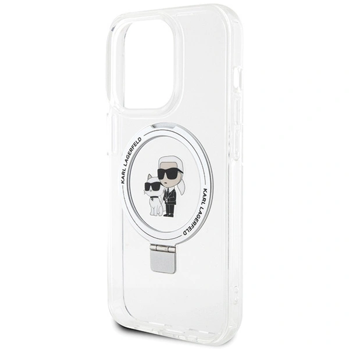 Karl Lagerfeld KLHMP15XHMRSKCH Apple iPhone 15 Pro Max hardcase Ring Stand Karl&Choupettte MagSafe white