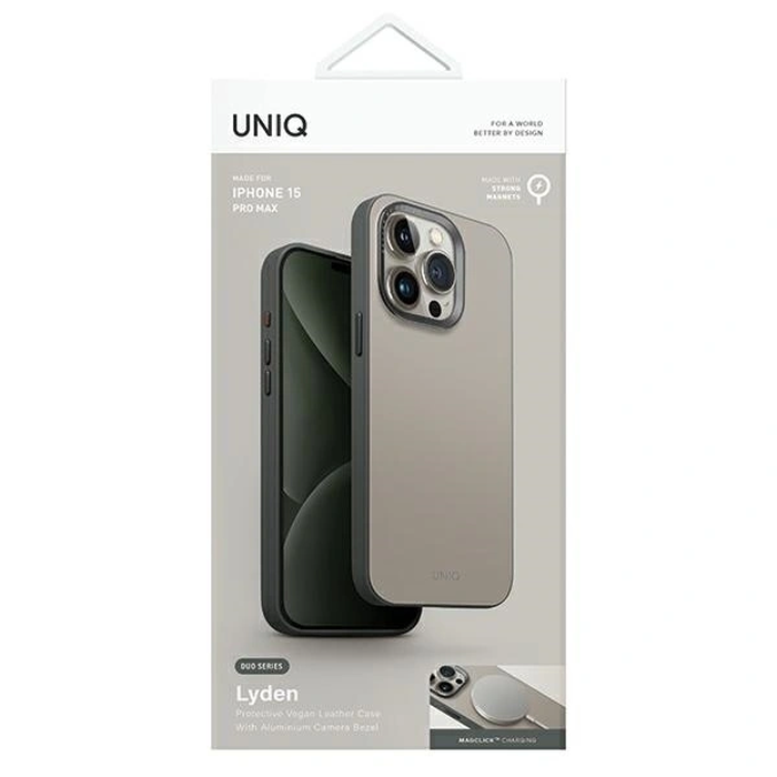 UNIQ Lyden DS Apple iPhone 15 Pro Max Magclick Charging ivory-lichen green