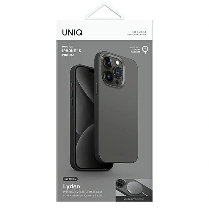 UNIQ Lyden DS Apple iPhone 15 Pro Max Magclick Charging charcoal grey-black