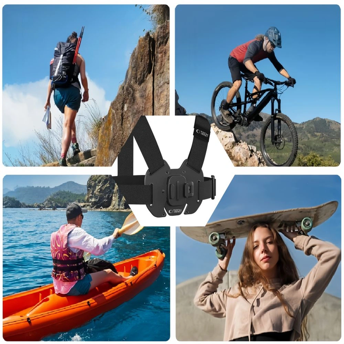 Tech-Protect GA100 Chest Mount GOPRO / DJI Black