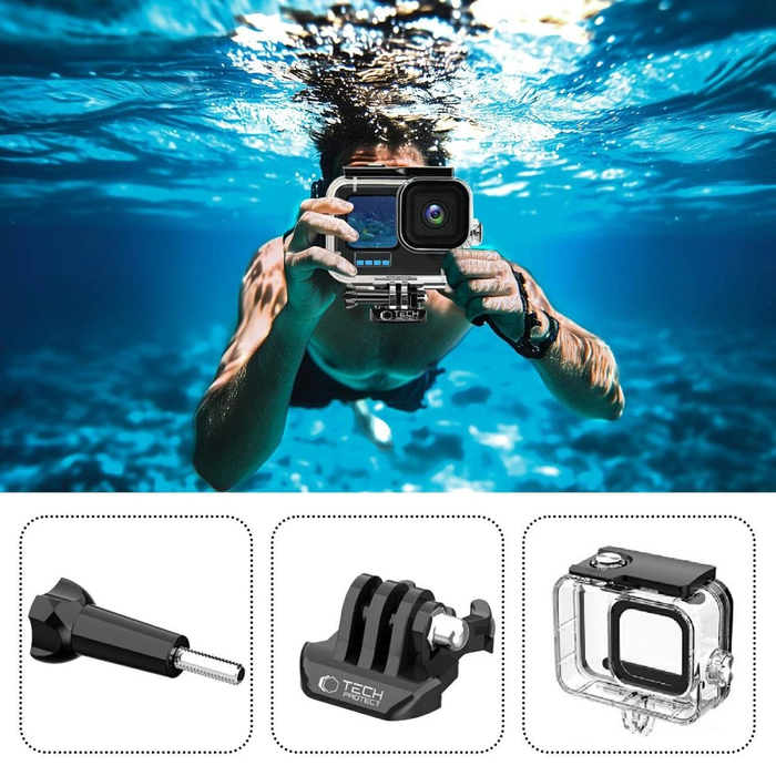 Tech-Protect GA200 Waterproof Case GOPRO Hero 9 / 10 / 11 / 12 / 13 Clear