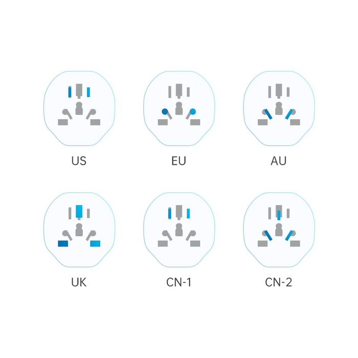 Tech-Protect Universal Travel Adapter From EU White