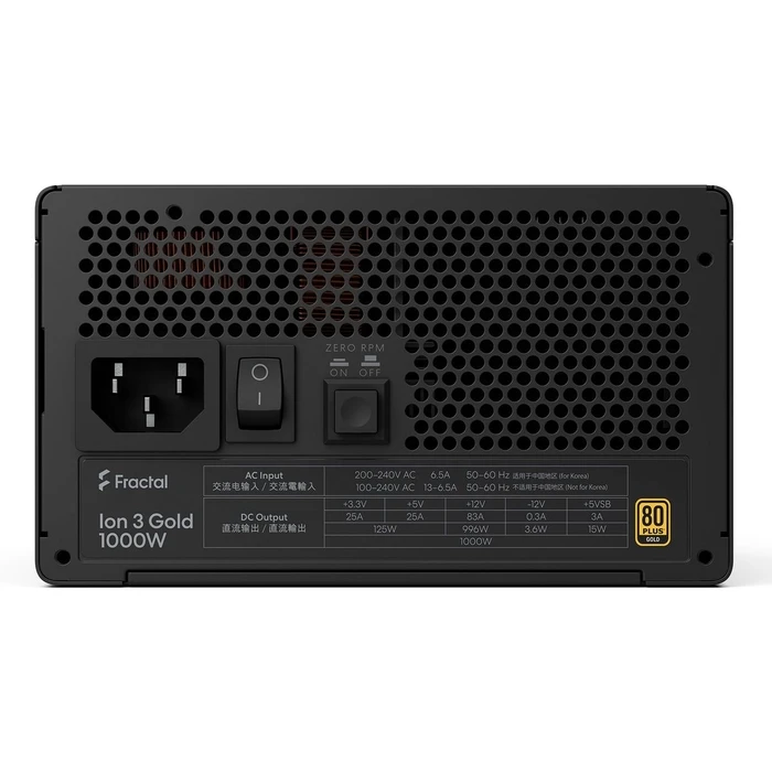 Fractal Design Ion 3 Gold 1000W Μαύρο Full Modular 80 Plus Gold Τροφοδοτικό