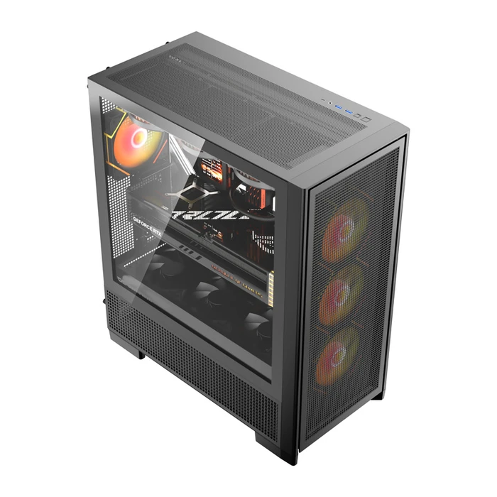 Darkflash AIR NOVA Gaming Full Tower Κουτί Υπολογιστή με Πλαϊνό Παράθυρο Μαύρο