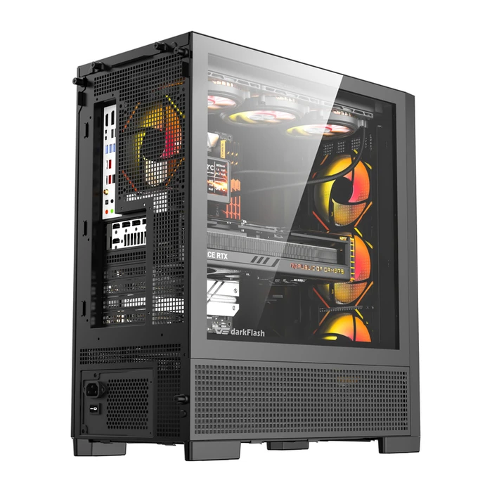 Darkflash AIR NOVA Gaming Full Tower Κουτί Υπολογιστή με Πλαϊνό Παράθυρο Μαύρο