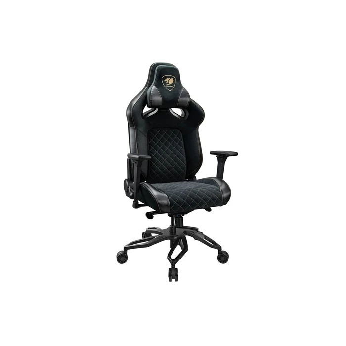 Cougar Titan Pro V2 Gold F Υφασμάτινη Καρέκλα Gaming με Ρυθμιζόμενα Μπράτσα Μαύρη