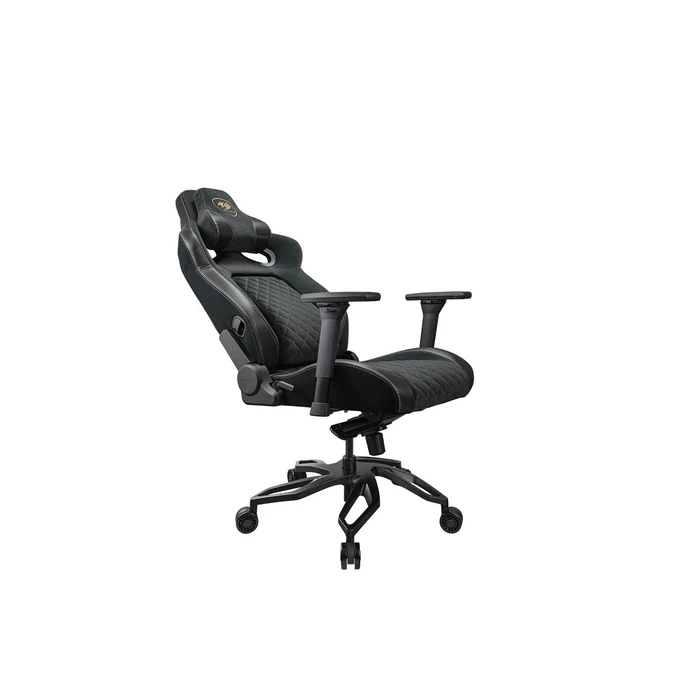 Cougar Titan Pro V2 Gold F Υφασμάτινη Καρέκλα Gaming με Ρυθμιζόμενα Μπράτσα Μαύρη