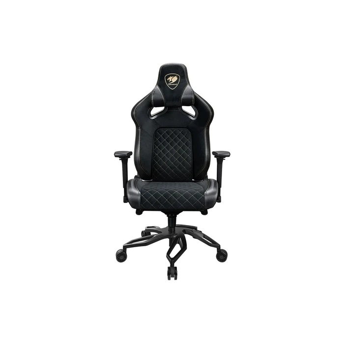 Cougar Titan Pro V2 Gold F Υφασμάτινη Καρέκλα Gaming με Ρυθμιζόμενα Μπράτσα Μαύρη