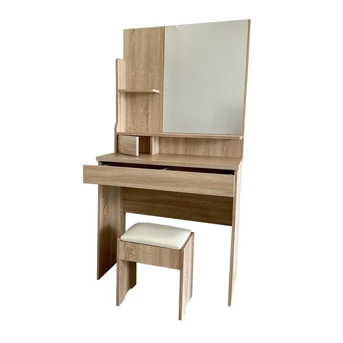 Velco Pro Systems Bedroom Vanity Dressing Table with Stool 80x40x155cm Maple (Sfendamos)